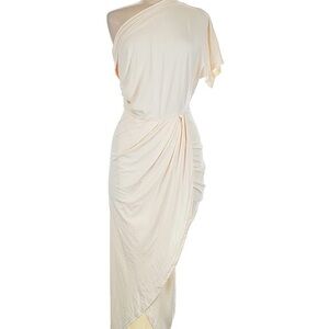 Cream One-Shoulder Asymmetrical Gown